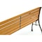 Gardenised Wooden Outdoor Park Patio Garden Yard Bench with Designed Steel Armrest and Legs QI003712 - alternate 2